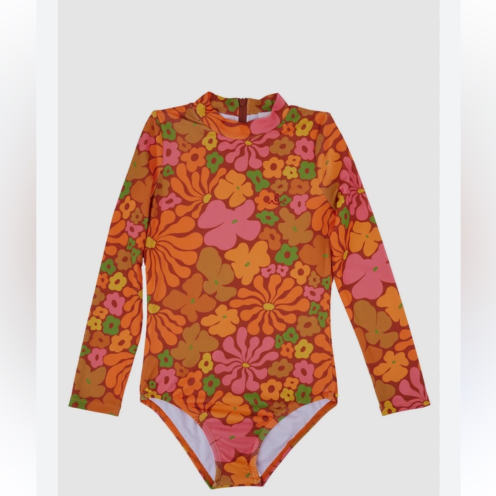 Seaesta Surf / Long Sleeve Swimsuit /Fleurs Size 12/ runs small